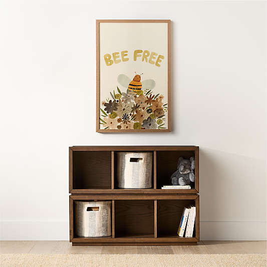 Cade 40" Set of 2 Deep Brown Wood Cube Stackable Bookcases