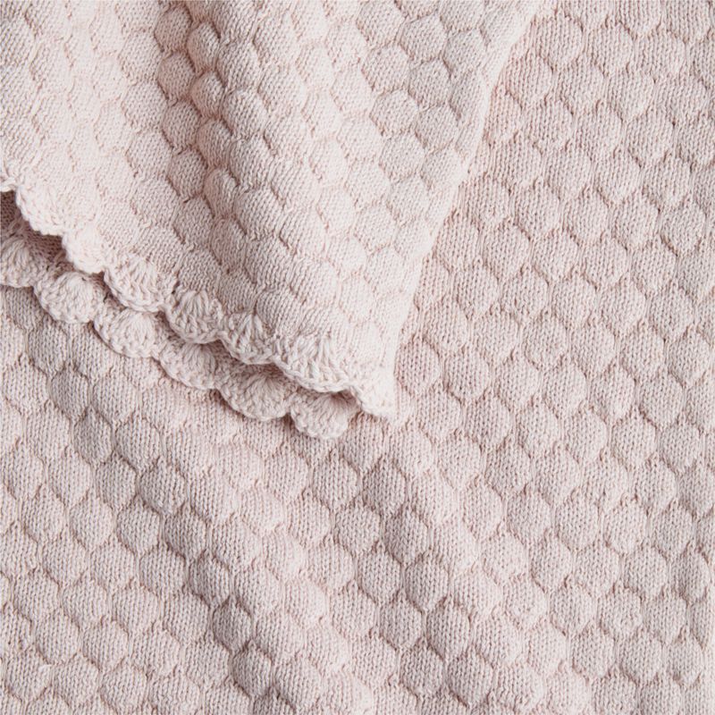 Cuddle Crochet Trim Wisper Rose Organic Cotton Baby Stroller Blanket - image 5 of 6