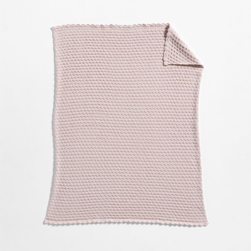 Cuddle Crochet Trim Wisper Rose Organic Cotton Baby Stroller Blanket - image 4 of 6