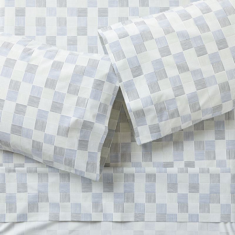 Caden Checker Blue 100% Organic Cotton Kids Twin Sheet Set - image 4 of 6