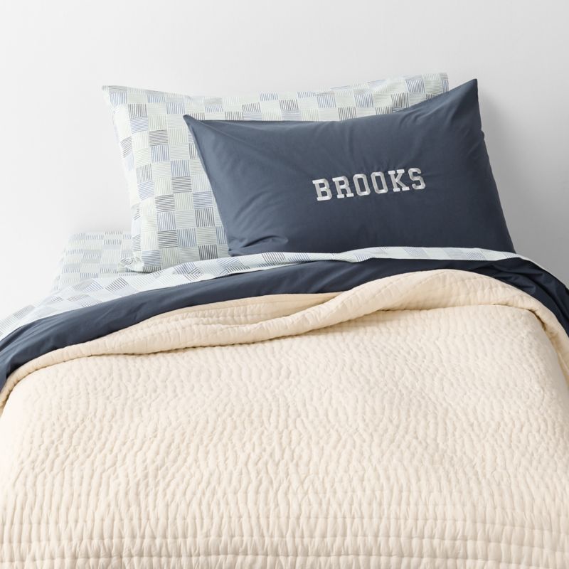 Caden Checker Blue 100% Organic Cotton Kids Twin Sheet Set - image 5 of 6