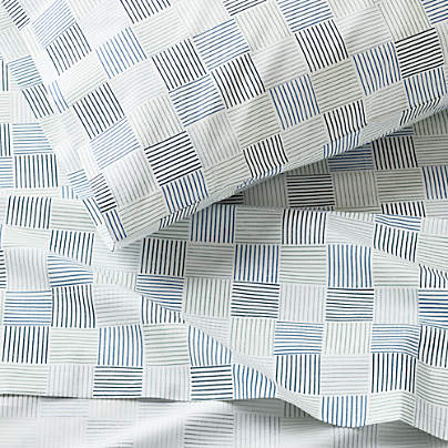 Caden Checker Blue 100% Organic Cotton Kids Sheet Set