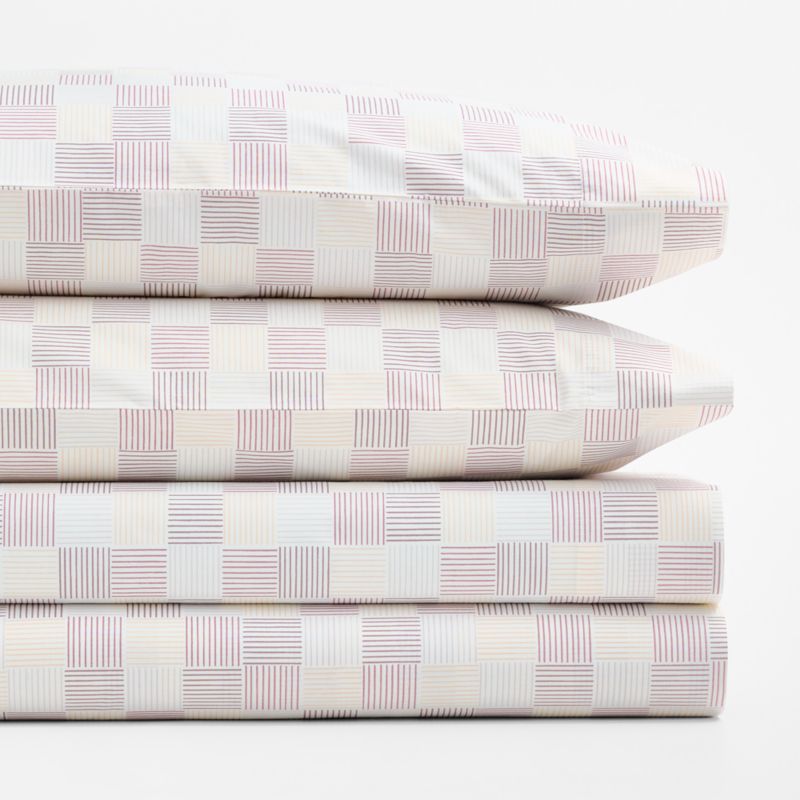 Caden Checker Purple 100% Organic Cotton Kids Full Sheet Set - image 1 of 5