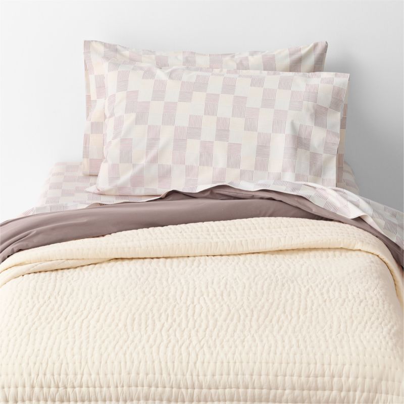 Caden Checker Purple 100% Organic Cotton Kids Full Sheet Set - image 4 of 5