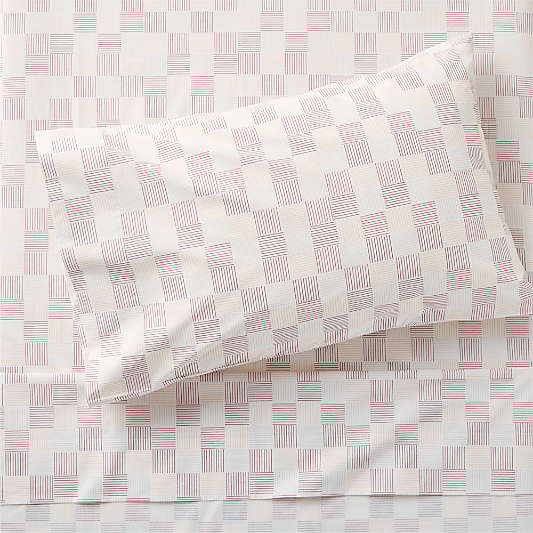Caden Checker Purple 100% Organic Cotton Kids Twin Sheet Set