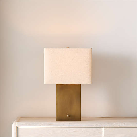 Cadre Brass Table Lamp with Fabric Shade 20.5"