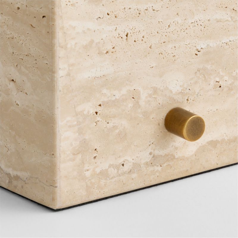 Cadre Travertine Table Lamp with Fabric Shade 20.5" - image 3 of 7