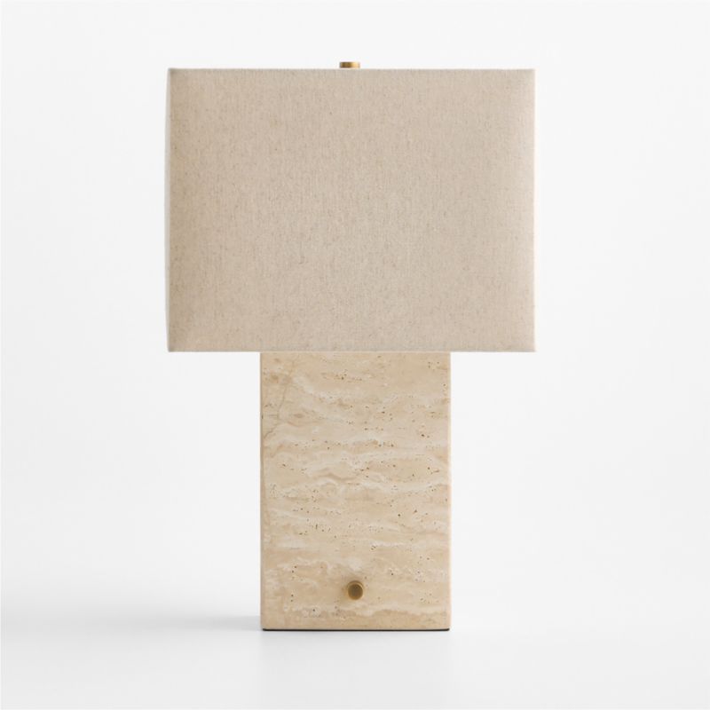 Cadre Travertine Table Lamp with Fabric Shade 20.5" - image 2 of 7