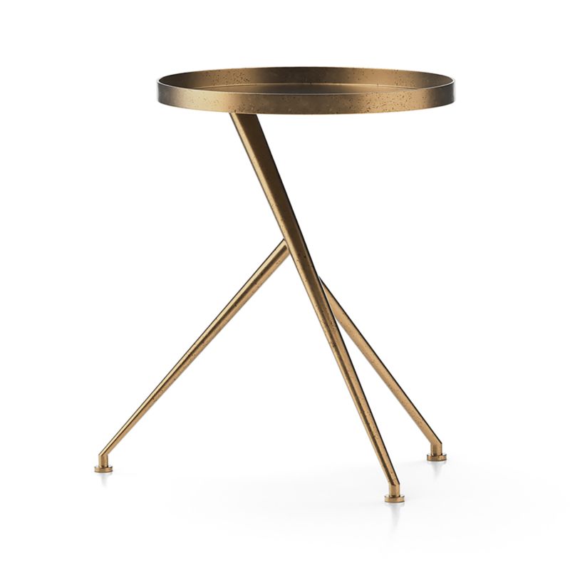 Cecilia Raw Brass Metal Accent Table