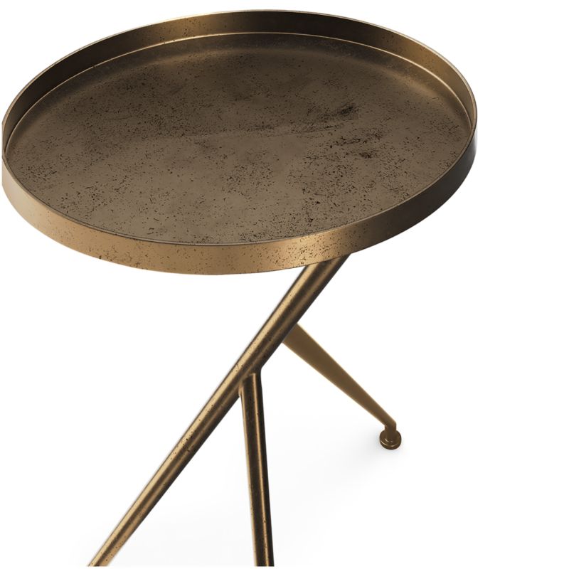 Cecilia Raw Brass Metal Accent Table