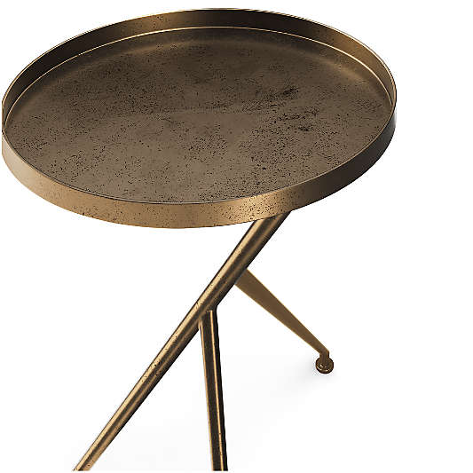 Cecilia Raw Brass Metal Accent Table