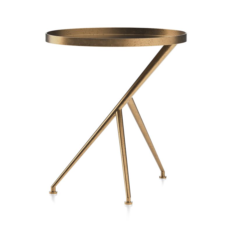 Cecilia Raw Brass Metal Accent Table