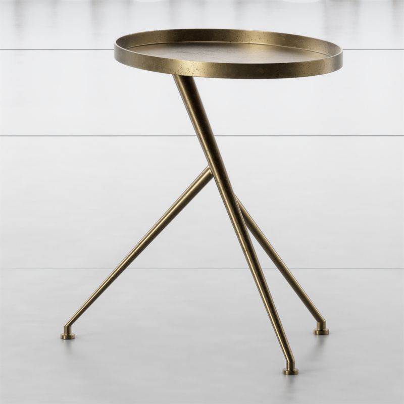 Cecilia Raw Brass Metal Accent Table