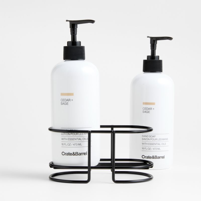 Cedar + Sage Hand Soap and Lotion Set with Matte Black Caddy - image 1 of 3