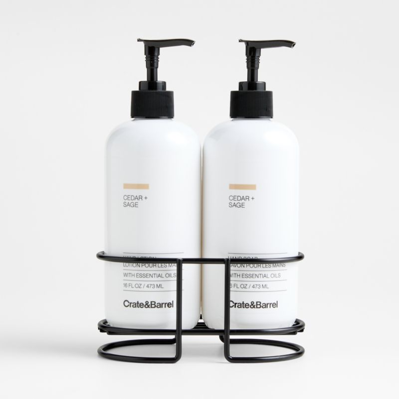 Cedar + Sage Hand Soap and Lotion Set with Matte Black Caddy - image 0 of 3