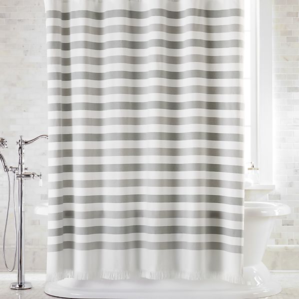Grey Shower Curtains Crate Barrel, Grey White And Tan Shower Curtain