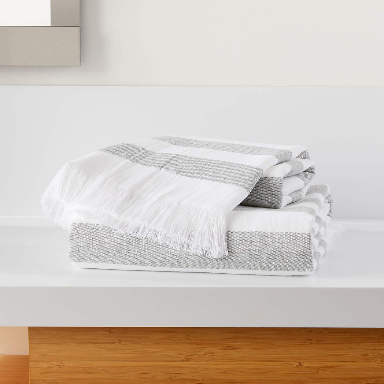 Cedros Grey Hammam Bath Towels Crate & Barrel