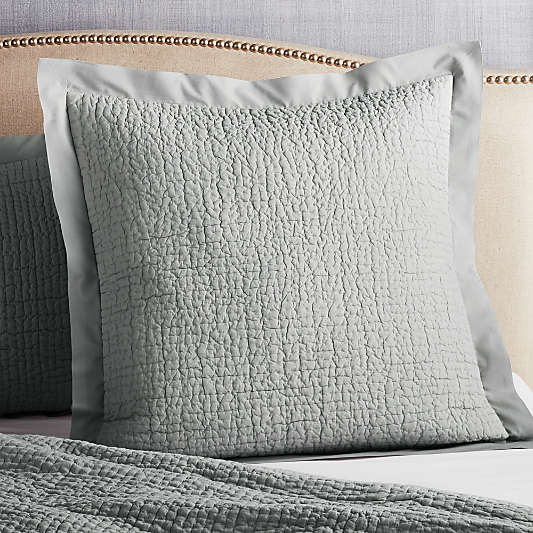 Celeste Grey Cotton Solid Euro Sham