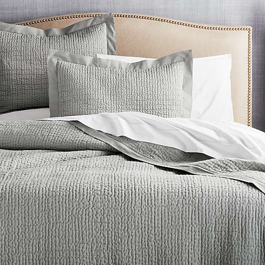 Celeste Grey Organic Cotton Euro Sham