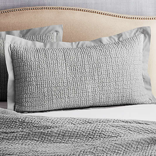 Celeste Grey Cotton Solid King Sham