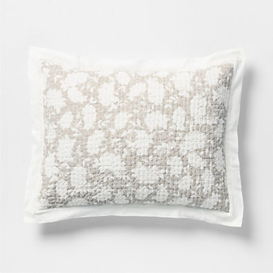 View Celeste Cotton Light Beige Floral Standard Bed Pillow Sham details