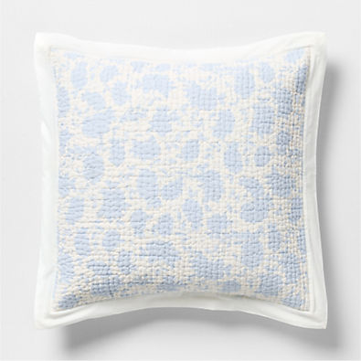 View Celeste Cotton Light Blue Floral Euro Bed Pillow Sham details
