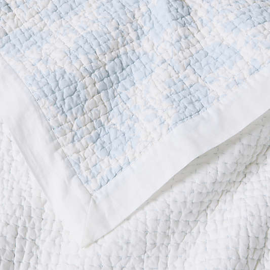 Celeste Cotton Light Blue Floral Quilt