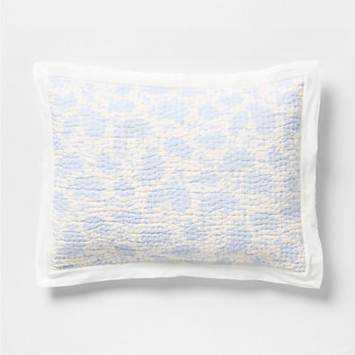 View Celeste Cotton Light Blue Floral Standard Bed Pillow Sham details