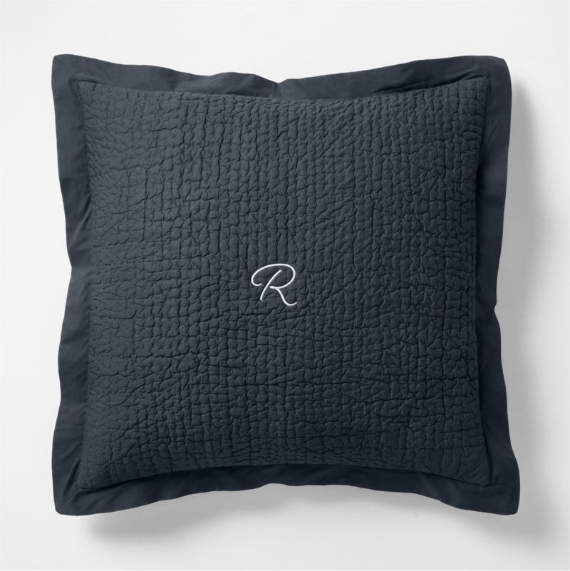 Celeste Organic Cotton Midnight Navy Euro Bed Pillow Sham - image 8 of 9