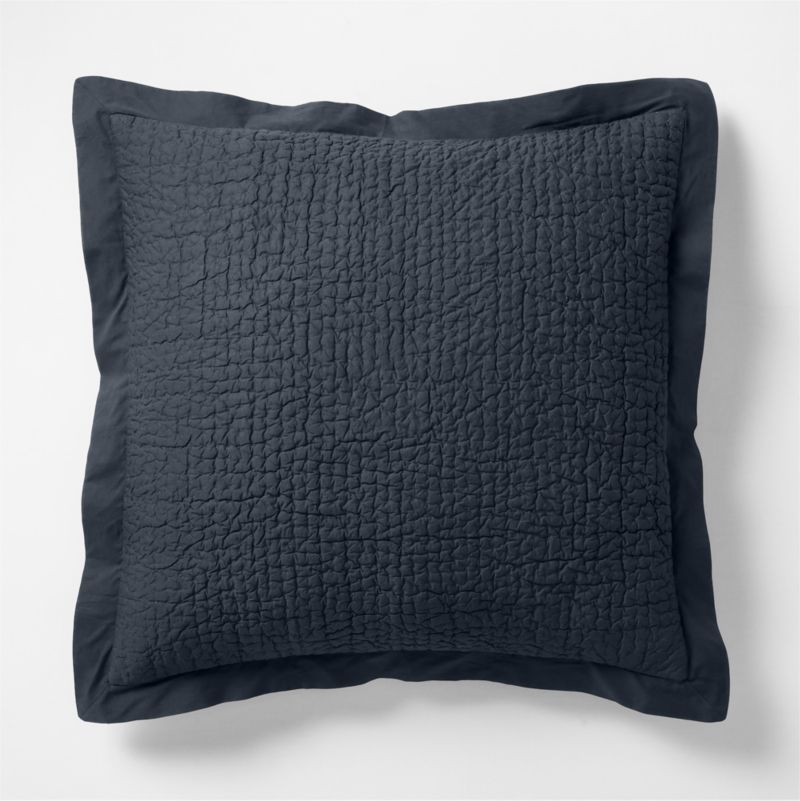 Celeste Organic Cotton Midnight Navy Euro Bed Pillow Sham - image 0 of 9