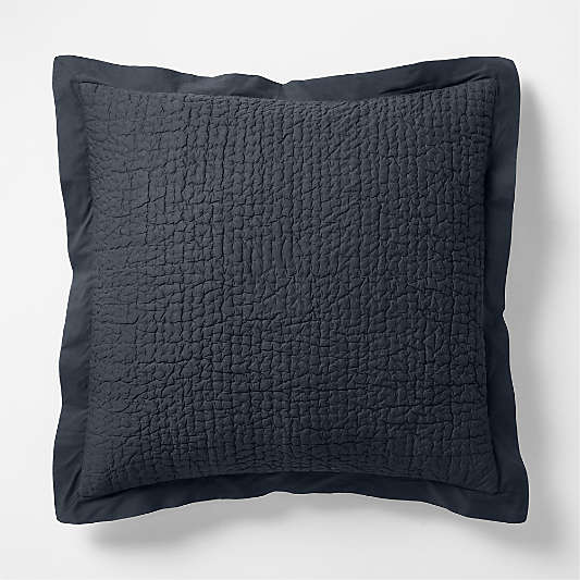 Celeste Organic Cotton Midnight Navy Euro Bed Pillow Sham