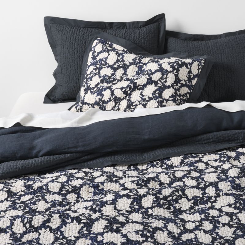 Celeste Organic Cotton Midnight Navy Standard Bed Pillow Sham - image 2 of 8