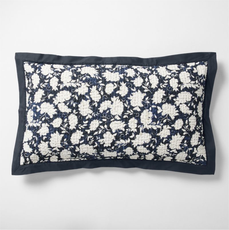 Celeste Organic Cotton Midnight Navy Floral King Bed Pillow Sham - image 0 of 10