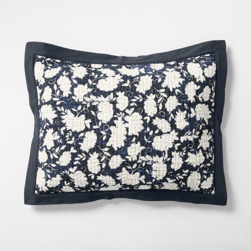 Celeste Organic Cotton Midnight Navy Floral Standard Bed Pillow Sham - image 8 of 9