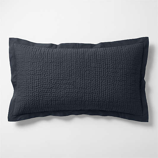 Celeste Organic Cotton Midnight Navy Blue King Bed Pillow Sham