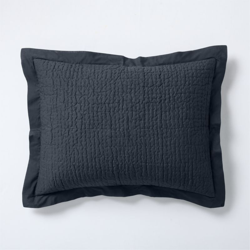 Celeste Organic Cotton Midnight Navy Standard Bed Pillow Sham - image 0 of 8