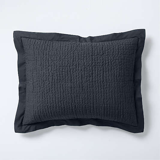 Celeste Organic Cotton Midnight Navy Blue Standard Bed Pillow Sham