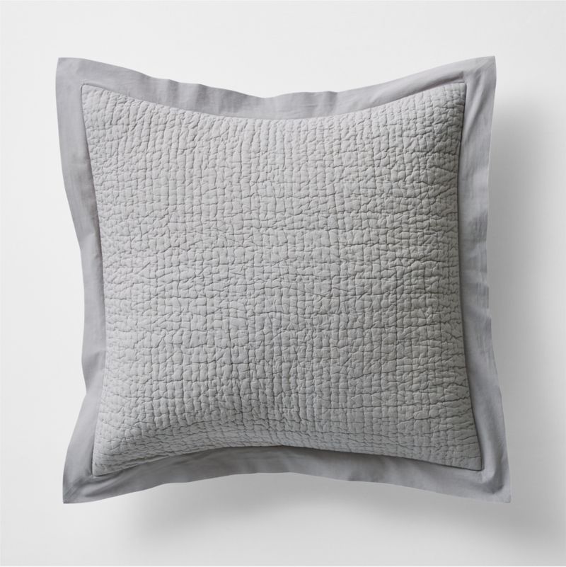 Celeste Grey Organic Cotton Euro Sham