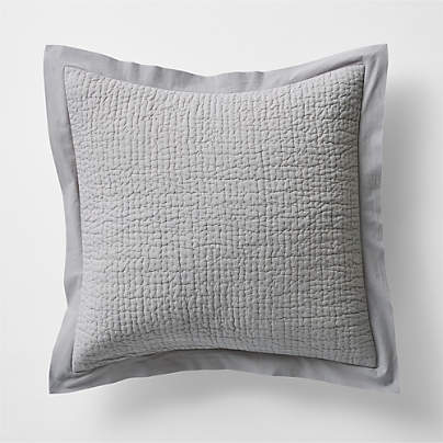 Celeste Grey Organic Cotton Euro Sham