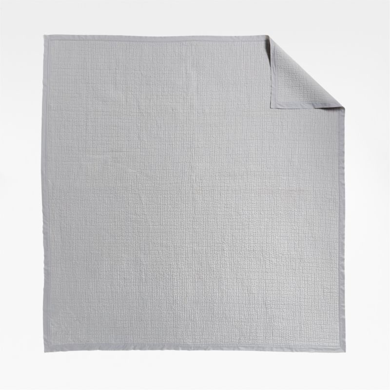 Celeste Grey Organic Cotton Quilt King | Crate & Barrel