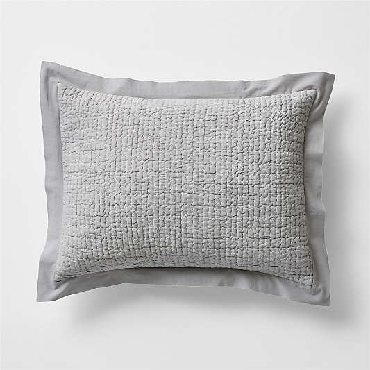 Celeste Grey Organic Cotton Euro Sham