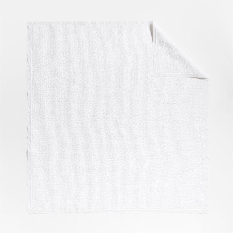 Celeste White Organic Cotton Quilt King + Reviews | Crate & Barrel