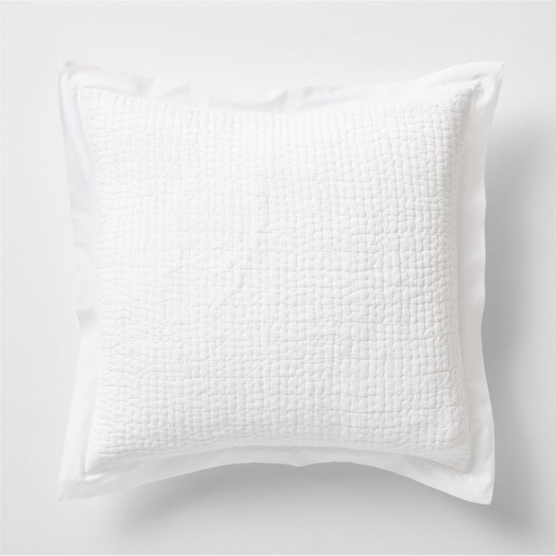 Celeste White Organic Cotton Euro Sham + Reviews | Crate & Barrel