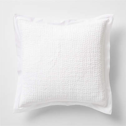 Celeste White Organic Cotton Euro Sham