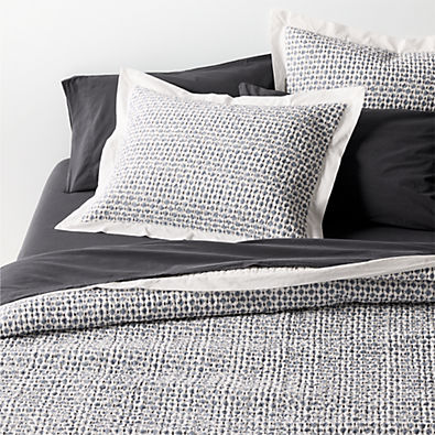 View Celeste Organic Cotton Navy Diamond Print King Quilt details
