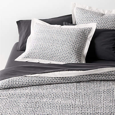 Celeste Organic Cotton Navy Diamond Print King Quilt