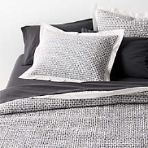 Celeste Organic Cotton Navy Diamond Print Full/Queen Quilt + Reviews | Crate & Barrel