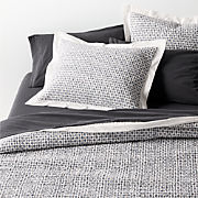 Weekend Arctic Ivory Organic Cotton 23"x23" Throw Pillow with Feather Insert