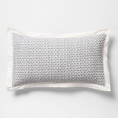 View Celeste Organic Cotton Navy Diamond Print Quilted King Bed Pillow Sham details