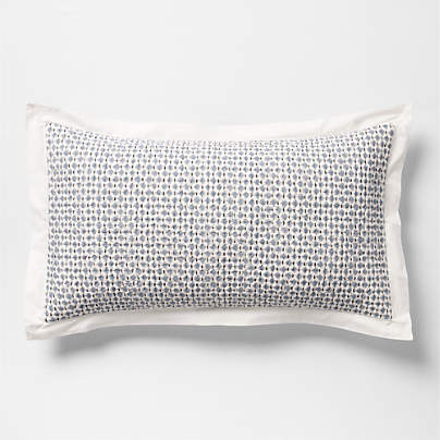 Celeste Organic Cotton Navy Diamond Print Quilted King Bed Pillow Sham